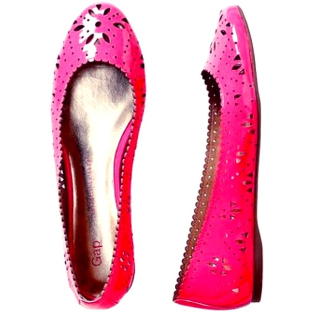 Gap neon pink laser cut flats